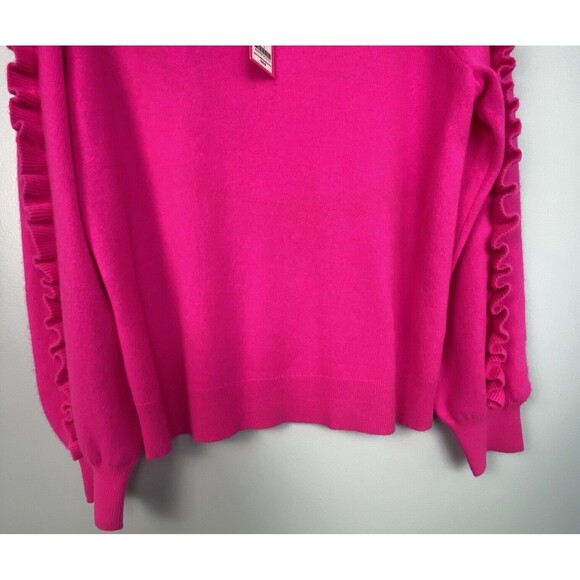 Lilly PULITZER Vibrant Cashmere Pink Ruffle Georgetta Sweater - Picture 2 of 13